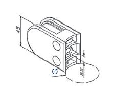 Stainless Steel Glass Clamp -  Round Back