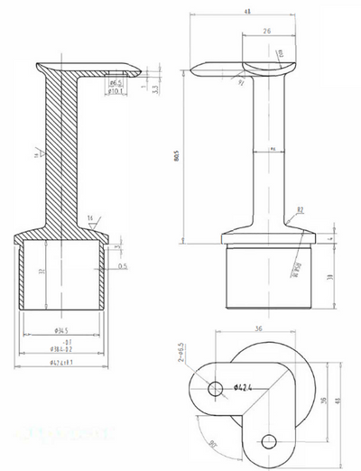 Handrail Corner Saddle (90 Degree)